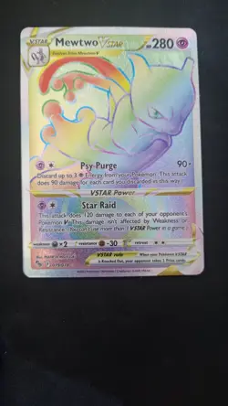 Pokemon TCG Mewtwo VStar Pokemon Go 079/078 Rainbow Secret Rare - Image 1
