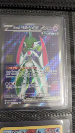 Pokemon Iron Valiant EX TCG Full Art Holo Ultra Rare Card 225/182 Paradox Rift - Image 1
