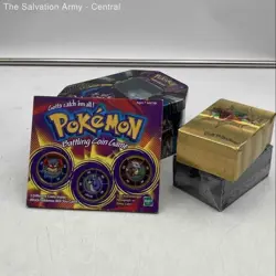 Lot Of Pokemon Cards With Pokemon Battling Coin Game (3 Coins) Hasbro - Image 1