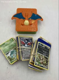 Lot Of Assorted Pokemon Playing Trading Cards With Charizard Wendy's Card Case - Image 1
