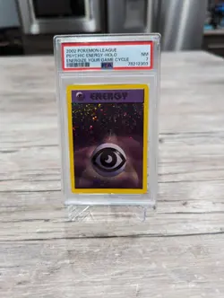 PSA 7 Near MINT Psychic Energy ENERGIZE YOUR GAME LEAGUE PROMO HOLO Pokemon Card - Image 2