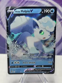Alolan Vulpix V 033/195- Holiday Advent Calendar Snowflake Stamped Card- Pokemon - Image 1