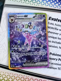 Espeon ex 155/131 Sv: Prismatic Evolutions Holo Pokemon Card Full Art Psychic - Image 1