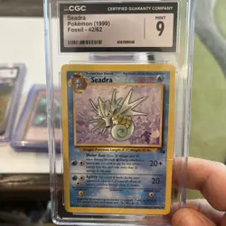 Pokemon TCG SEADRA Fossil 42 Unlimited Uncommon Card CGC MINT 9 - Image 1