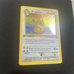 Pokemon TCG Dragonite Holo Rare 1st Edition Fossil Card 4/62 LP/NM - Image 1