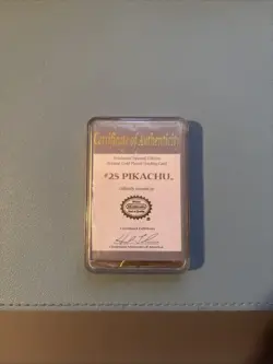 #25 PIKACHU Gold Plated Pokemon Limited Edition Trading Card Burger King 1999 - Image 2