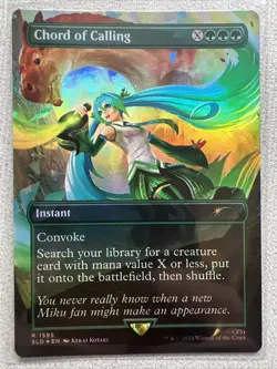 Chord of Calling 1595 Rainbow Foil Hatsune Miku Secret Lair MTG Near Mint - Image 1