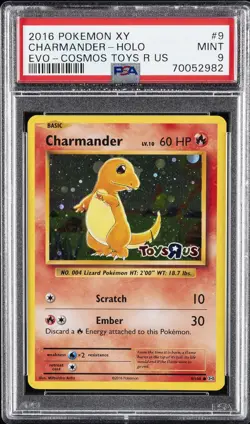 2016 POKEMON XY EVOLUTIONS COSMOS-TOYS R US #9 CHARMANDER-HOLO PSA 9 - Image 1