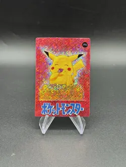 Pikachu Snacking Holo Pokemon Vintage Pocket Monsters Vending Prism Sticker - Image 1