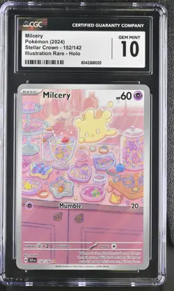 Pokemon Milcery 152/142 Illustration Rare Stellar Crown - CGC 10 - Image 1