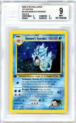 Pokemon Giovanni's Gyarados #5 GYM Challenge 1st Edition BGS 9 Mint - Image 1