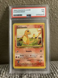 1999 POKEMON GAME #46 CHARMANDER PSA 7 NM - Image 1