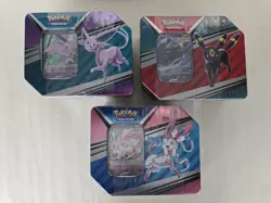 🔥 Pokemon TCG: V Heroes Tins Set of 3- Espeon, Sylveon, And Umbreon 🔥 - Image 1