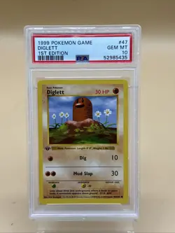 1999 Pokemon Base Set Shadowless 1st Edition Diglett #47 PSA 10 English GEM MINT - Image 1