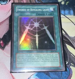 Yugioh Swords of Revealing Light LOB-101 Unlimited Super Rare Holo - MP - Image 1