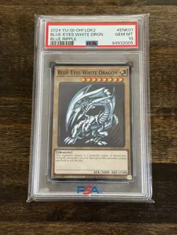 2024 YU-GI-OH! LEGEND DECKS II BLUE RIPPLE #ENK01 BLUE-EYES WHITE DRAGON PSA 10 - Image 1