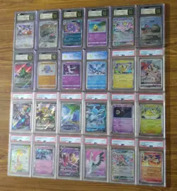 24 Graded Pokemon Cards Lot CGC & PSA Slabs Collection! - Image 1