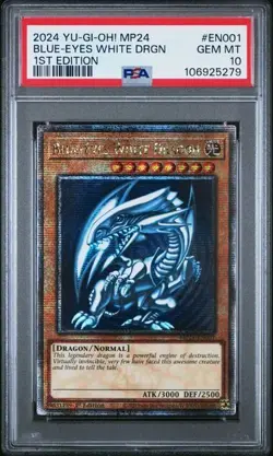 2024 YU-GI-OH! MP24-25TH ANV TIN: DUELING MIRRORS BLUE-EYES WHITE DRAGON PSA 10 - Image 1