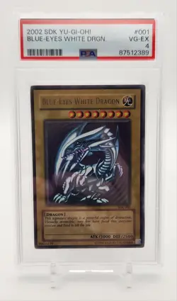 2002 Yugioh! Blue-Eyes White Dragon SDK-001 PSA 4 - Image 1