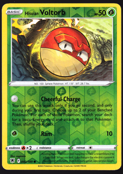 Hisuian Voltorb 002/189 Reverse Holo Astral Radiance Pokemon TCG Card NM - Image 1