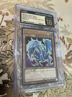CGC Pristine 10 Japanese YuGiOh HC01-JP001 Ultra Rare Blue Eyes White Dragon - Image 1