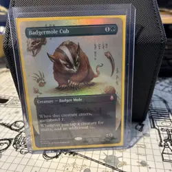 Badgermole Cub Borderless Avatar MTG - Magic The Gathering - Pack Fresh - Foil - Image 1