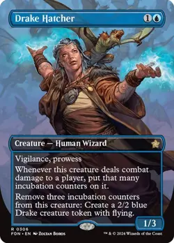 Drake Hatcher (Borderless) 306 Non-Foil NM MTG Foundations Magic - Image 1