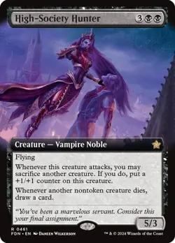 High-Society Hunter (Extended Art) 461 Non-Foil NM MTG Foundations Magic - Image 1