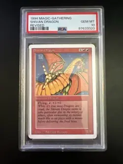 Magic The Gathering 1994 MTG Revised Shivan Dragon PSA 10 Gem Mint - Image 1