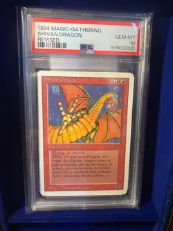Magic The Gathering 1994 MTG Revised Shivan Dragon PSA 10 Gem Mint - Image 2