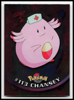 Chansey #113 Blue Logo Topps Holo Foil TV Animation Pokemon Card - Image 1