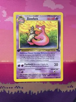 Pokemon Card Slowbro Fossil 1st Edition Common 43/62 Near Mint - Image 1
