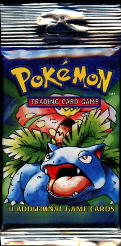BASE SET (Venusaur) SEALED HANGER/LONG CRIMP Booster Pack WOTC Pokemon Card #2 - Image 1