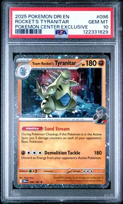 2025 POKEMON DRI EN-DESTINED RIVALS #096 TEAM ROCKET'S TYRANITAR PSA 10 - Image 1