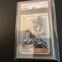 2019 Pokemon Sun & Moon Team Up #175 Full Art Evelyn PSA 10 Card GEM MINT! Waifu - Image 2