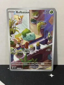 Pokemon TCG Bulbasaur Scarlet & Violet Holo Illustration Card 143/142 Near Mint - Image 1