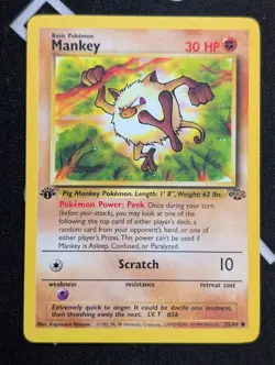 Pokemon TCG Mankey 1st Edition 55/64 Jungle NM - Image 1