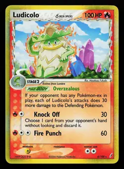 Ludicolo 6/100 Holo Rare EX Crystal Guardians Pokemon Card - Image 1