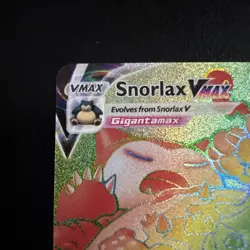 2020 Pokemon TCG Snorlax VMAX Rainbow Sword & Shield Secret Rare Card #206/202 - Image 2