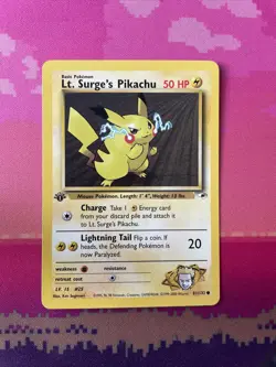 Pokemon Card Lt Surge's Pikachu Gym Heroes 1st Edition 81/132 Near Mint - Image 1
