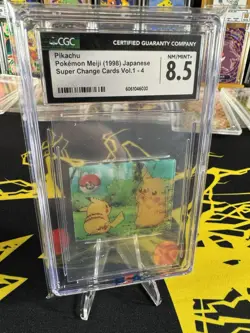 Pokemon Pikachu #4 Meiji Super Change Card 3D Lenticular CGC 8.5 Only 1 Higher!! - Image 2