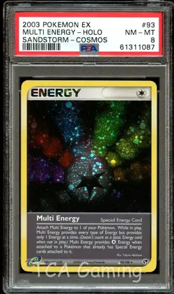 PSA 8 NM-MINT Multi Energy 93/100 COSMOS HOLO PROMO Sandstorm Pokemon Card 087 - Image 1