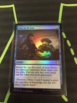 MTG Magic The Gathering Fact Or Fiction Foil Blue Instant Card Draw Commander - Image 1