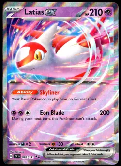 Pokemon TCG Latias ex 076/191 2024 Surging Sparks Double Rare Card - NM - Image 1
