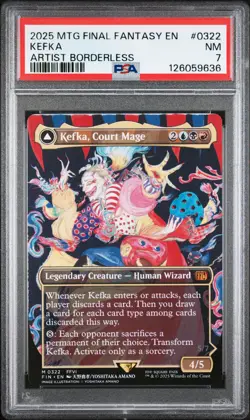 2025 MTG FINAL FANTASY #0322 KEFKA, COURT MAGE/KEFKA, RULER OF RUIN PSA 7 - Image 1