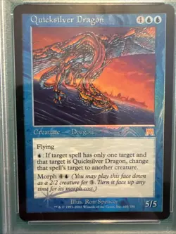 PSA 8 Quicksilver Dragon Onslaught Foil MtG Vintage Graded - Image 2
