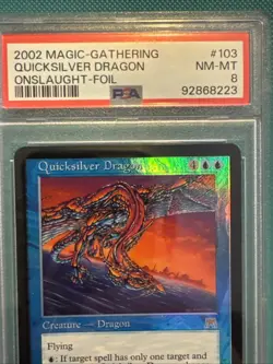 PSA 8 Quicksilver Dragon Onslaught Foil MtG Vintage Graded - Image 3