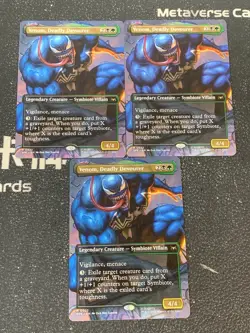 Magic MTG Venom,Deadly Devourer Borderless 0022 Marvel Spider-Man Lot*3 - Image 1