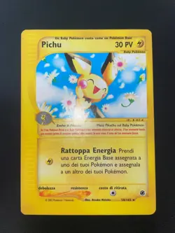 Pokemon Card Pichu Expedition Base Set 58/165 ITA Rara NearMint- - Image 1