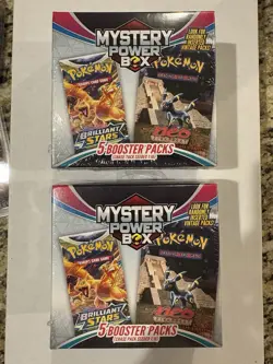 Pokemon TCG Mystery Power Box 2 ct. Lot Factory Sealed 5 Booster Packs - Image 1
